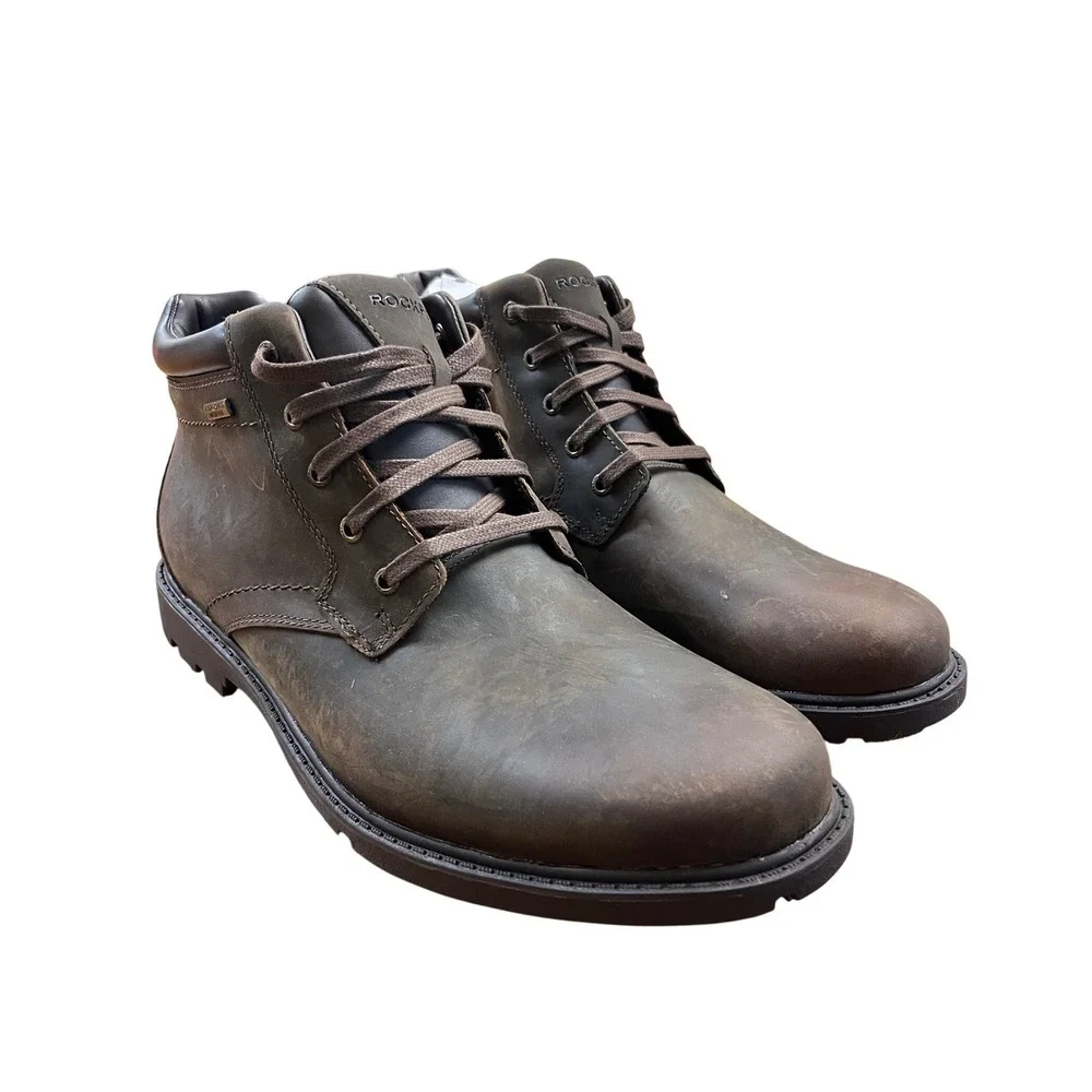 ROCKPORT Storm Surge Waterproof Leather Plain Boots New 12 NWOB Gorpcore Work